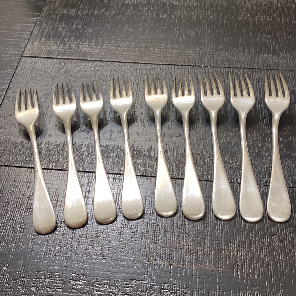 Antique 1889 Patent Towle Shell 2 Set Of 9 Monogrammed Dinner Forks! - Picture 5 of 6